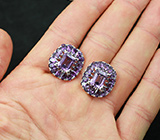 Роскошные серебряные серьги с аметистами Серебро 925