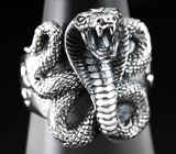 Серебряное кольцо «Королевская Кобра» Серебро 925