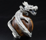 Серебряная подвеска «Дракон Хранитель» с тигровым глазом Серебро 925