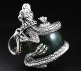 Серебряная подвеска «Дракон Хранитель» с зеленой яшмой Серебро 925