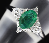 Серебряное кольцо с изумрудом 1,12 карат Серебро 925