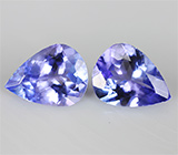 Пара чистейших танзанитов 2,12 карат 