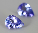 Пара чистейших танзанитов 2,12 карат 