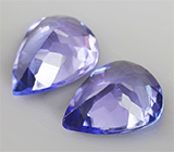 Пара чистейших танзанитов 2,12 карат 