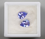 Пара чистейших танзанитов 2,12 карат 