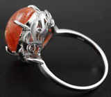 Элегантное серебряное кольцо с солнечным камнем Серебро 925