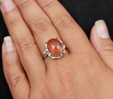 Элегантное серебряное кольцо с солнечным камнем Серебро 925