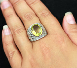 Широкое серебряное кольцо с цитрином Серебро 925