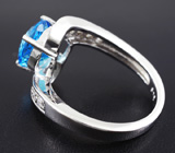 Элегантное серебряное кольцо с голубым топазом Серебро 925