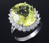 Серебряное кольцо с лимонным цитрином Серебро 925