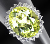 Серебряное кольцо с лимонным цитрином Серебро 925