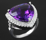 Серебряное кольцо с великолепным уругвайским аметистом Серебро 925