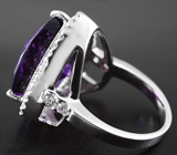 Серебряное кольцо с великолепным уругвайским аметистом Серебро 925