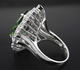 Замечательное серебряное кольцо с превосходным зеленым аметистом Серебро 925