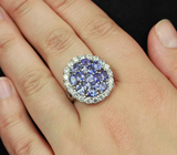 Роскошное серебряное кольцо с танзанитами Серебро 925