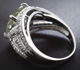Серебряное кольцо с зеленым аметистом Серебро 925