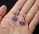 Серебряные серьги с насыщенными аметистами Серебро 925