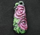 Миниатюра-подвеска «Розы» из рубина в цоизите 23 грамма 