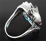 Скульптурное серебряное кольцо с ярким топазом Серебро 925