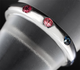 Изящное серебряное кольцо с разноцветными сапфирами 0,43 карат Серебро 925