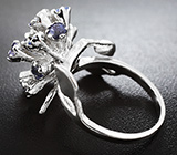 Чудесное серебряное кольцо танзанитами Серебро 925