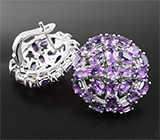 Превосходные серебряные серьги с аметистами Серебро 925