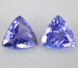 Пара танзанитов 2,11 карат 