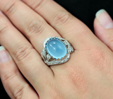 Серебряное кольцо с голубым халцедоном Серебро 925