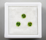 Набор из 3 уральских демантоидов 0,66 карат 