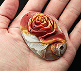 Камея-подвеска «Роза» из цельного агата 54 грамм 