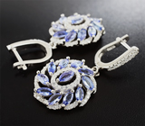 Чудесные серебряные серьги с танзанитами Серебро 925