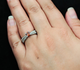 Чудесное серебряное кольцо с коньячным цирконом 0,46 карат Серебро 925