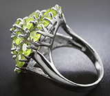Роскошное серебряное кольцо с перидотами Серебро 925
