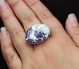 Серебряное кольцо с цветной эмалью