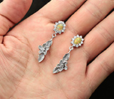 Серебряные серьги с эфиопскими опалами 1,35 карат Серебро 925