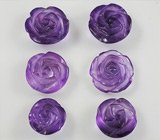 Cерьги с резными аметистами, цаворитами гранатами и сапфирами Золото