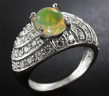 Серебряное кольцо с эфиопским опалом 1,23 карат Серебро 925