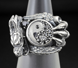 Серебряный перстень «Мудрый Дракон» с ониксом Серебро 925
