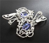 Серьги с танзанитами и бриллиантами