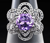 Замечательное серебряное кольцо с аметистом