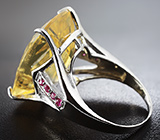 Стильное серебряное кольцо с цитрином и пурпурными сапфирами Серебро 925