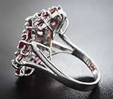 Великолепное серебряное кольцо с родолитами Серебро 925