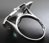 Оригинальное серебряное кольцо с топазами и цветной эмалью Серебро 925