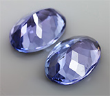 Пара танзанитов 1,74 карат 