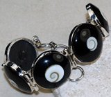 Браслет с раковинами SHIVA и ониксом Серебро 925