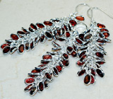 Комплект с гроздьями гранатов Серебро 925