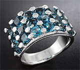 Стильное серебряное кольцо с топазами Серебро 925