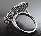Серебряное кольцо с насыщенными аметистами и родолитами Серебро 925