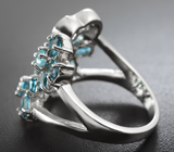 Эффектное серебряное кольцо с насыщенными топазами