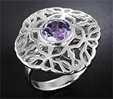 Ажурное серебряное кольцо с аметистом Серебро 925
